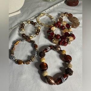 Six Chico’s vibe neutral brown tones bracelets